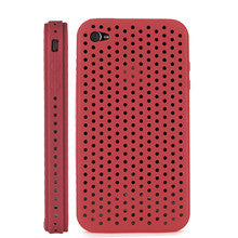 Ventilated Silicone Case Cover for iPhone 4 4S Red