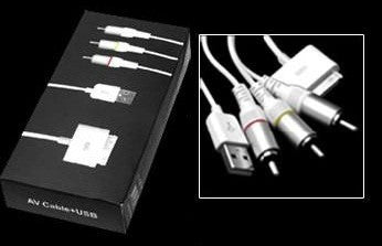 AV TV USB CABLE for iPOD iPHONE iPAD and iTOUCH