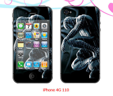 Spiderman Black Suit Skin Sticker Cover For iPhone 4 4S