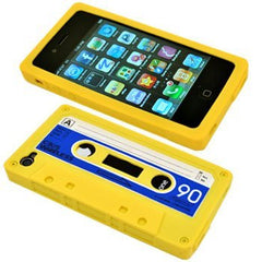 Yellow Retro Tape Silicone Case Cover For iPhone 4 4S